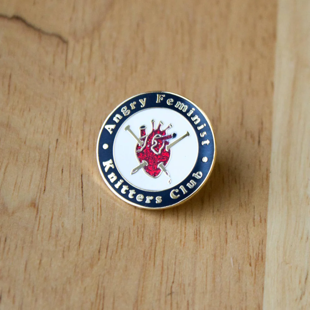 Angry Feminist Knitters Club Enamel Pin - Image 2