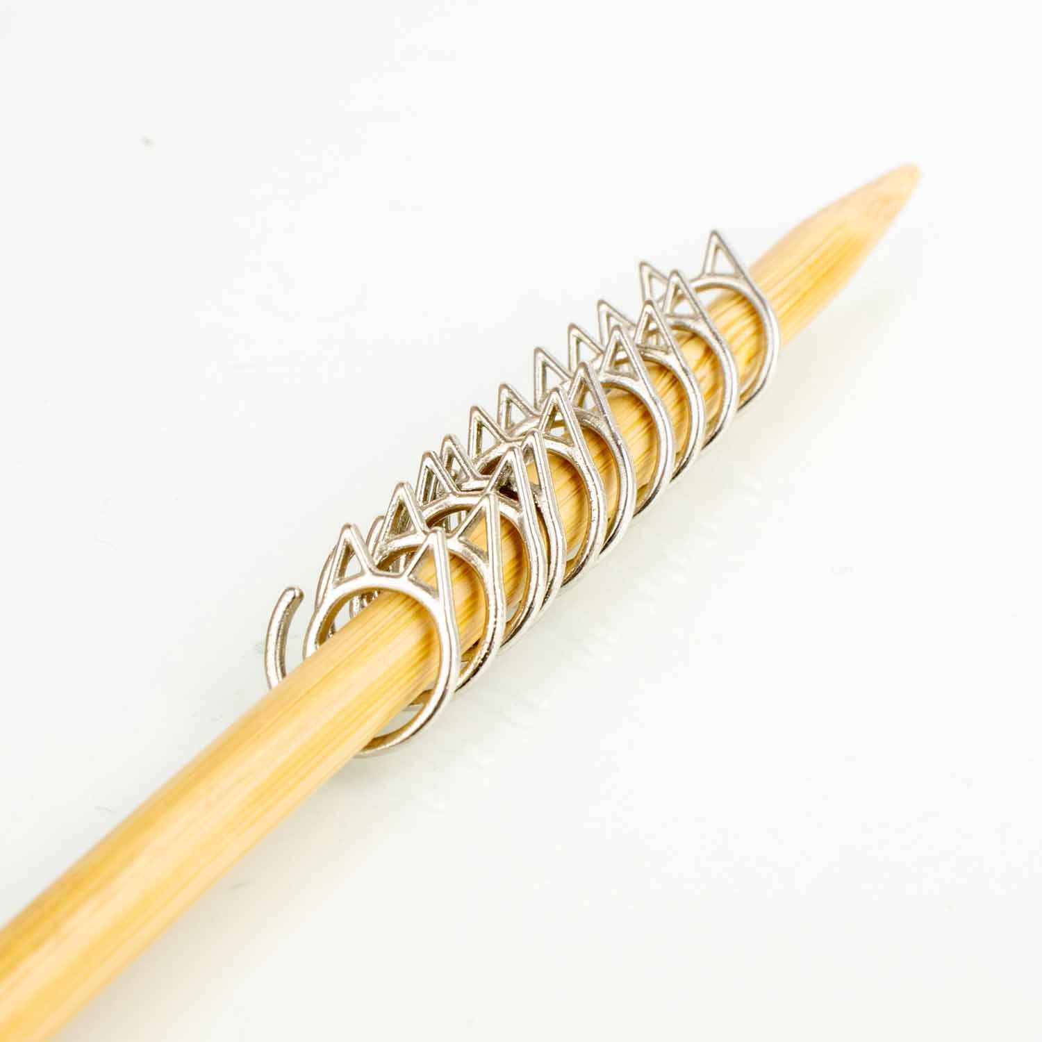 Cat Clips - Simple Removable Stitch Markers: Silver - Image 3