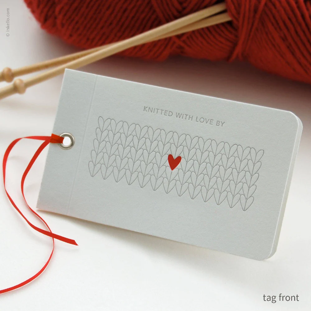 Heart Knitting Tag