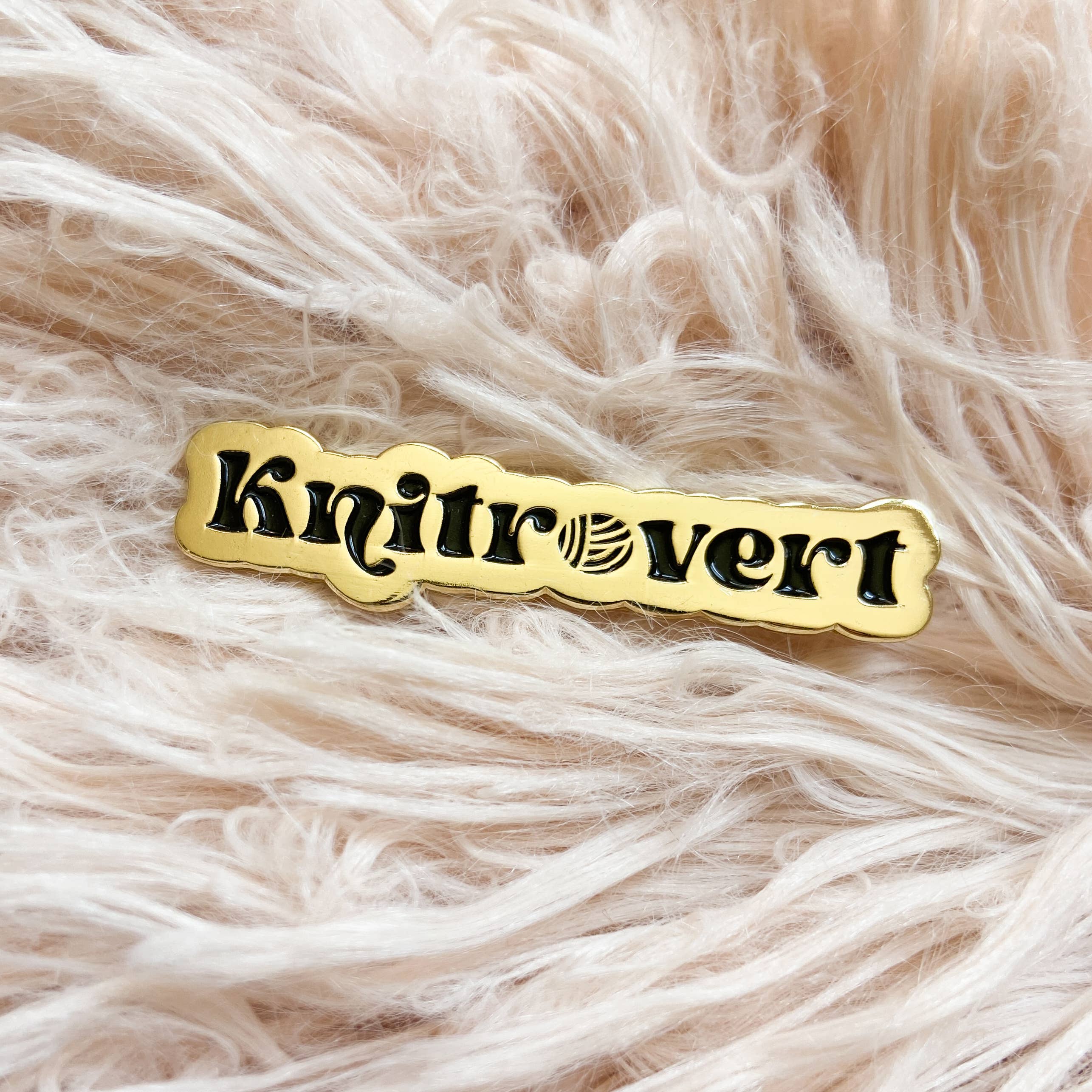 Knitrovert Enamel Pin - Gold Edition - Image 2