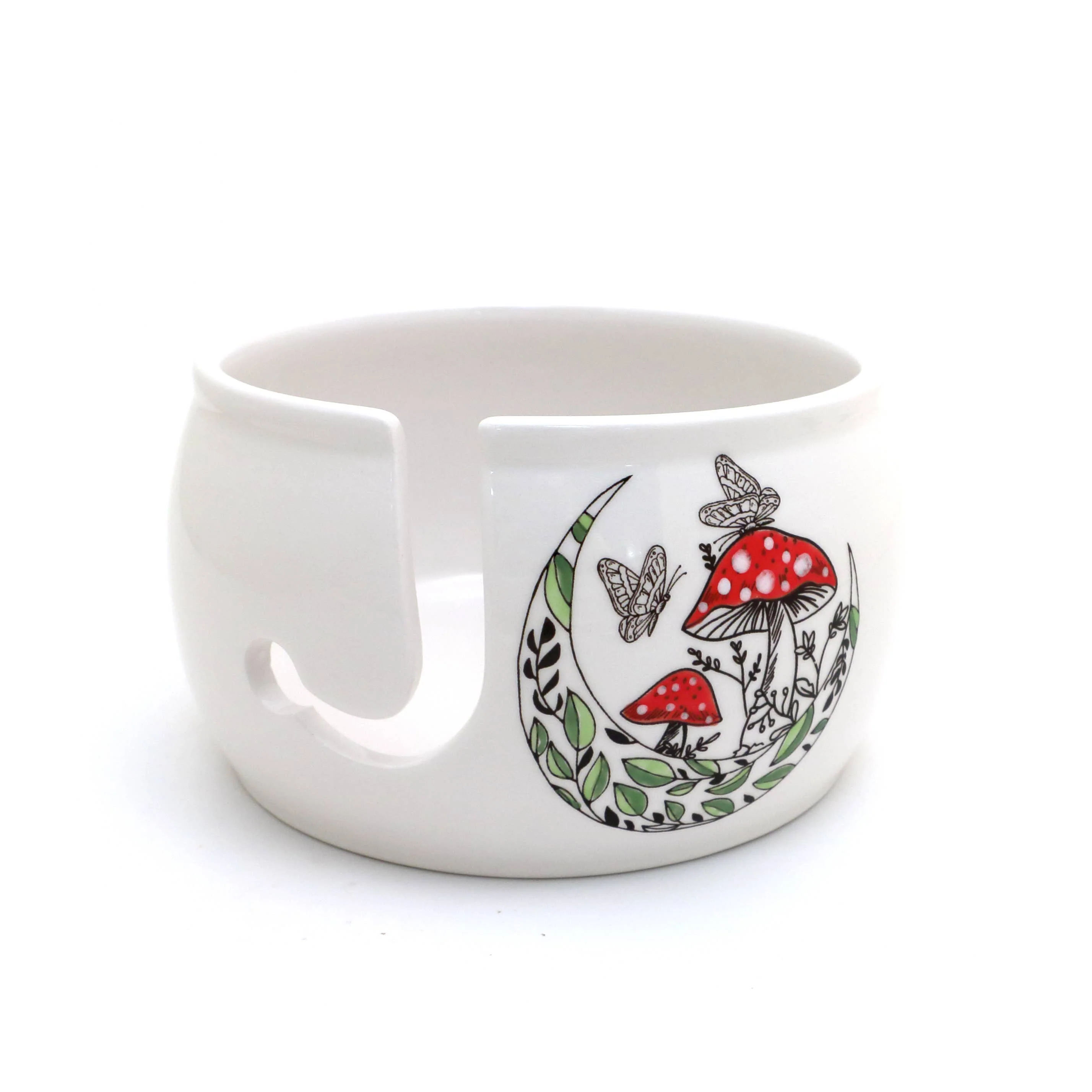 Mushroom and Moon Ceramic Yarn Bowl - Image 4