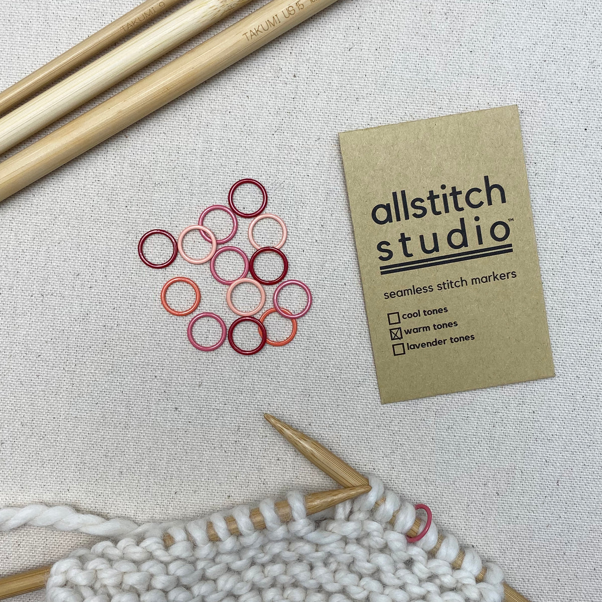 Coated Metal Round Stitch Markers - Image 2