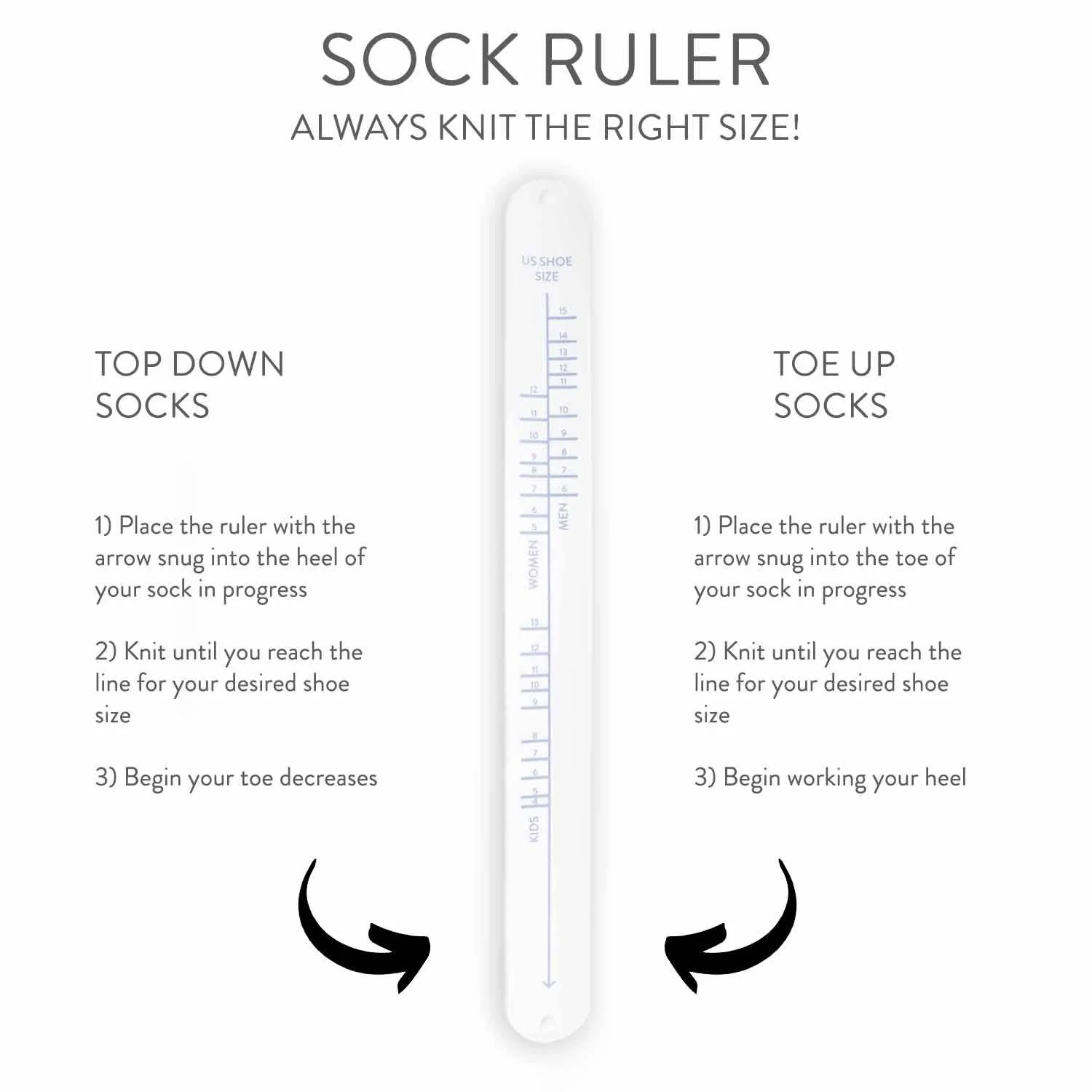 Sock Ruler - Sock Sizing Bracelet Ruler - Image 3