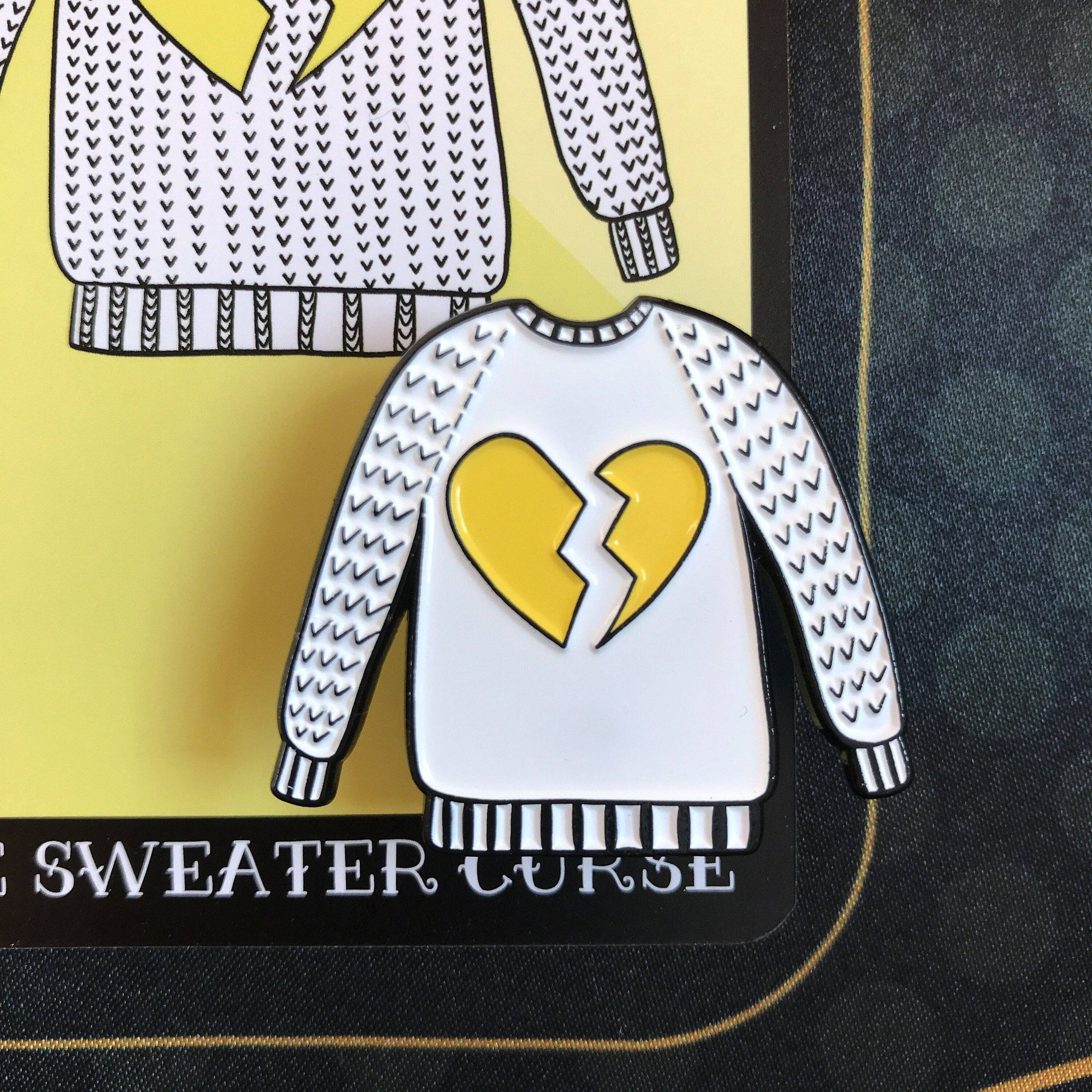 The Sweater Curse Enamel Pin (The Knitter's Oracle) - Image 2
