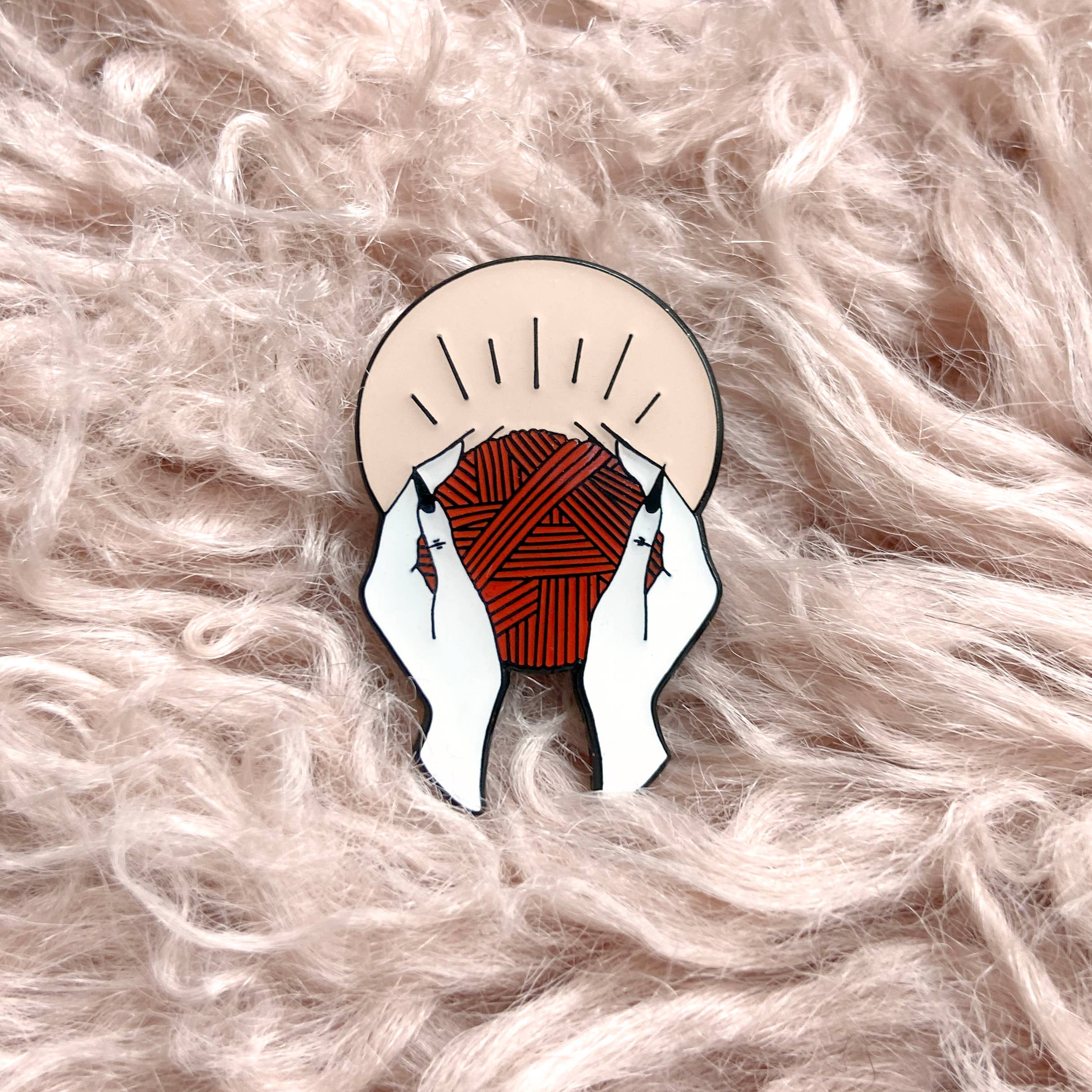 Yarnbearer Enamel Pin - Red + Pink - Image 2