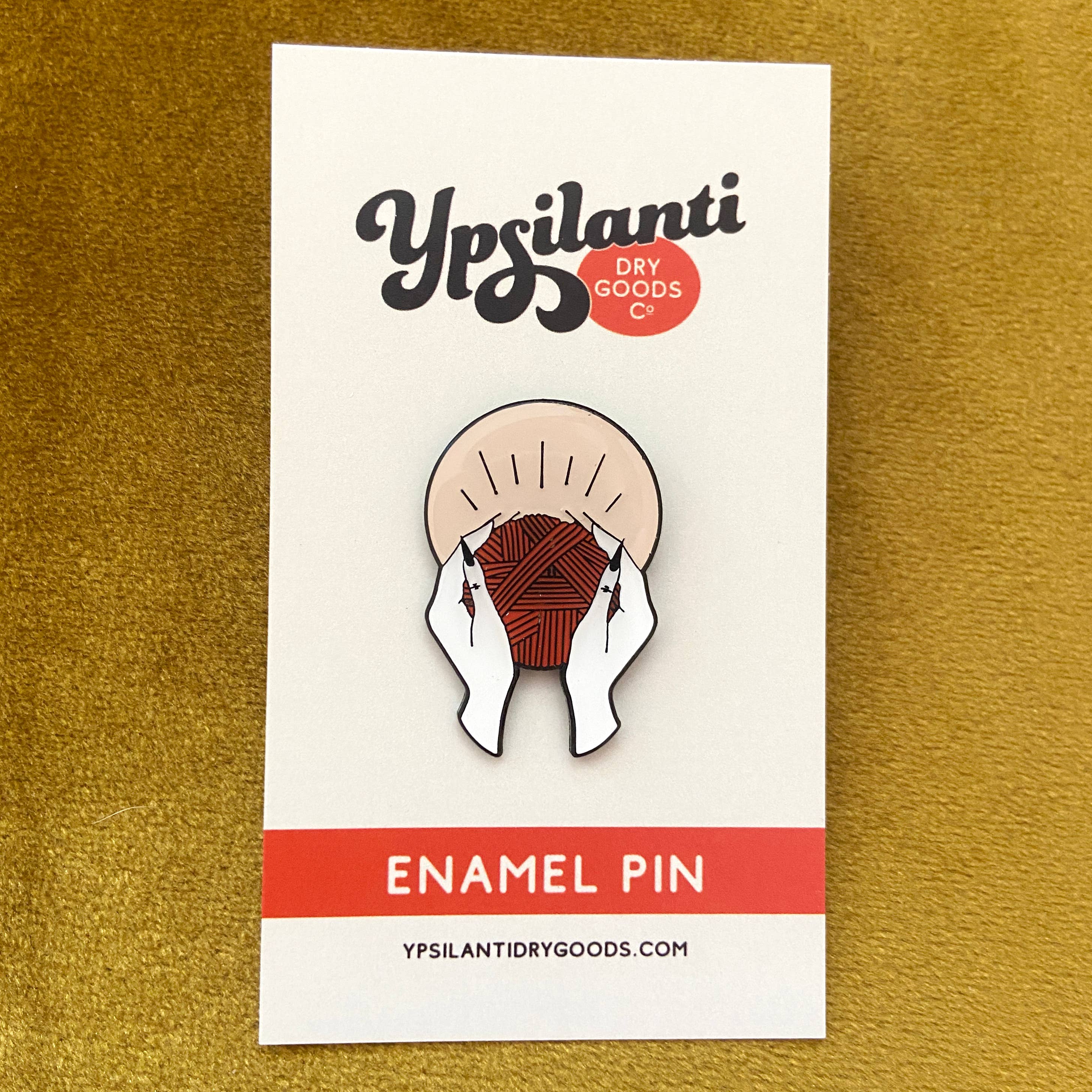 Yarnbearer Enamel Pin - Red + Pink - Image 3